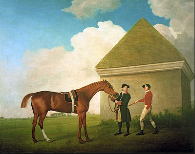 "Eclipse at Newmarket with a Groom and a Jockey"  1770 [topofart.com]