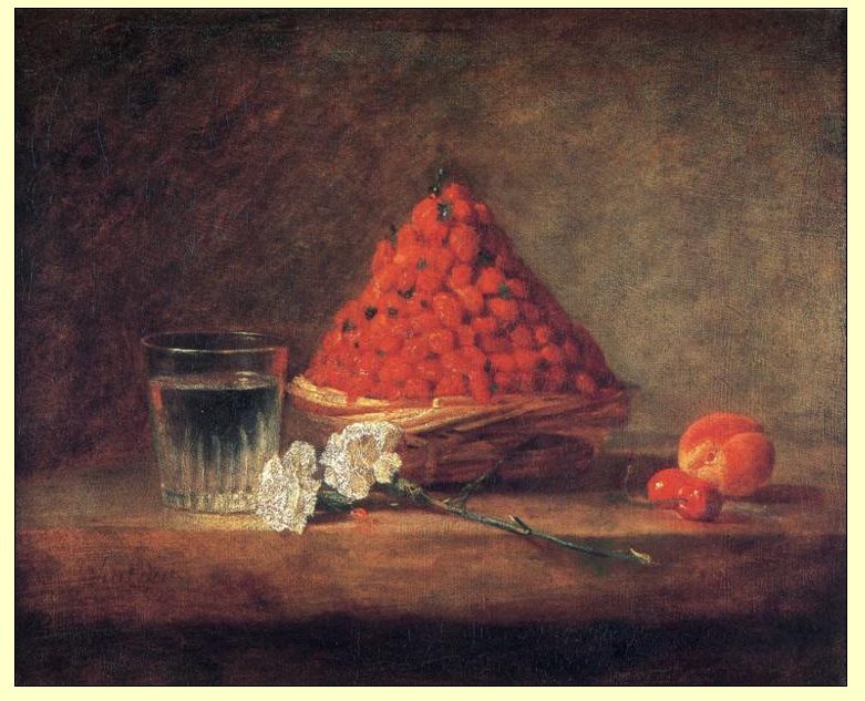 "Basket of Wild Strawberries" 1761 [W'Commons]
