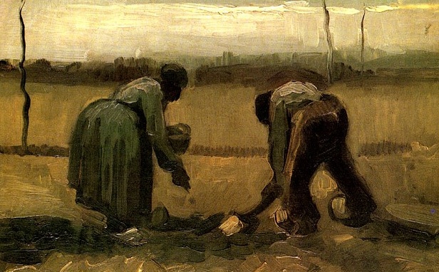 "peasants planting potatoes" 1885 [Wkikipedia]