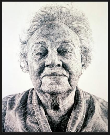 Chuck Close "Fanny: Fingerpainting"