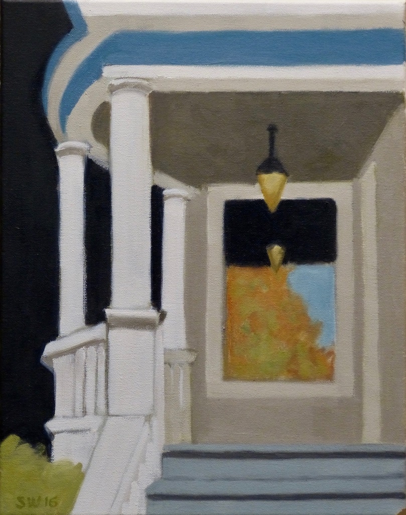 fancy porch on Benvenue.   14x11". 2016