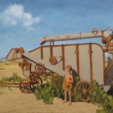 model with old harvester.  32x46". 2013