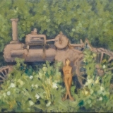 model with steam tractor  14x18"  2018