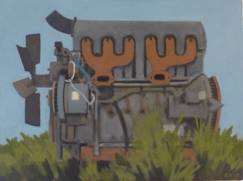 dismounted tractor engine