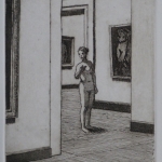 model in a gallery